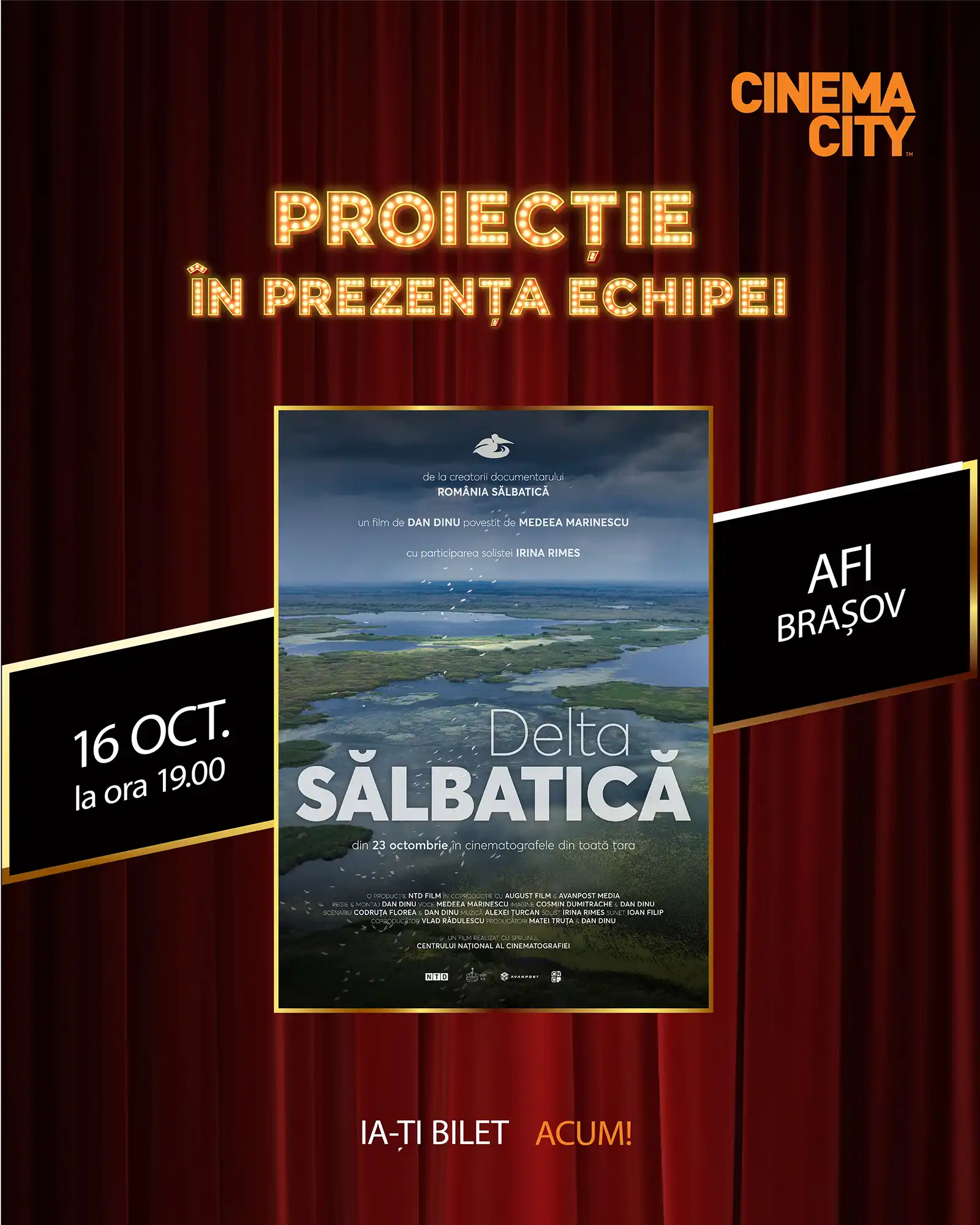 „Delta Sălbatică”, proiecție specială la Brașov: întâlnire cu regizorul Dan Dinu și invitație la concurs