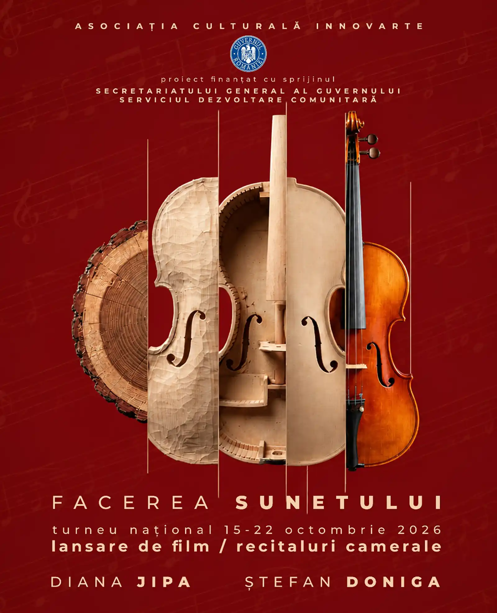 Lansare de film documentar și turneu național de conferințe și evenimente multimedia susținute de violonista Diana Jipa și pianistul Ștefan Doniga