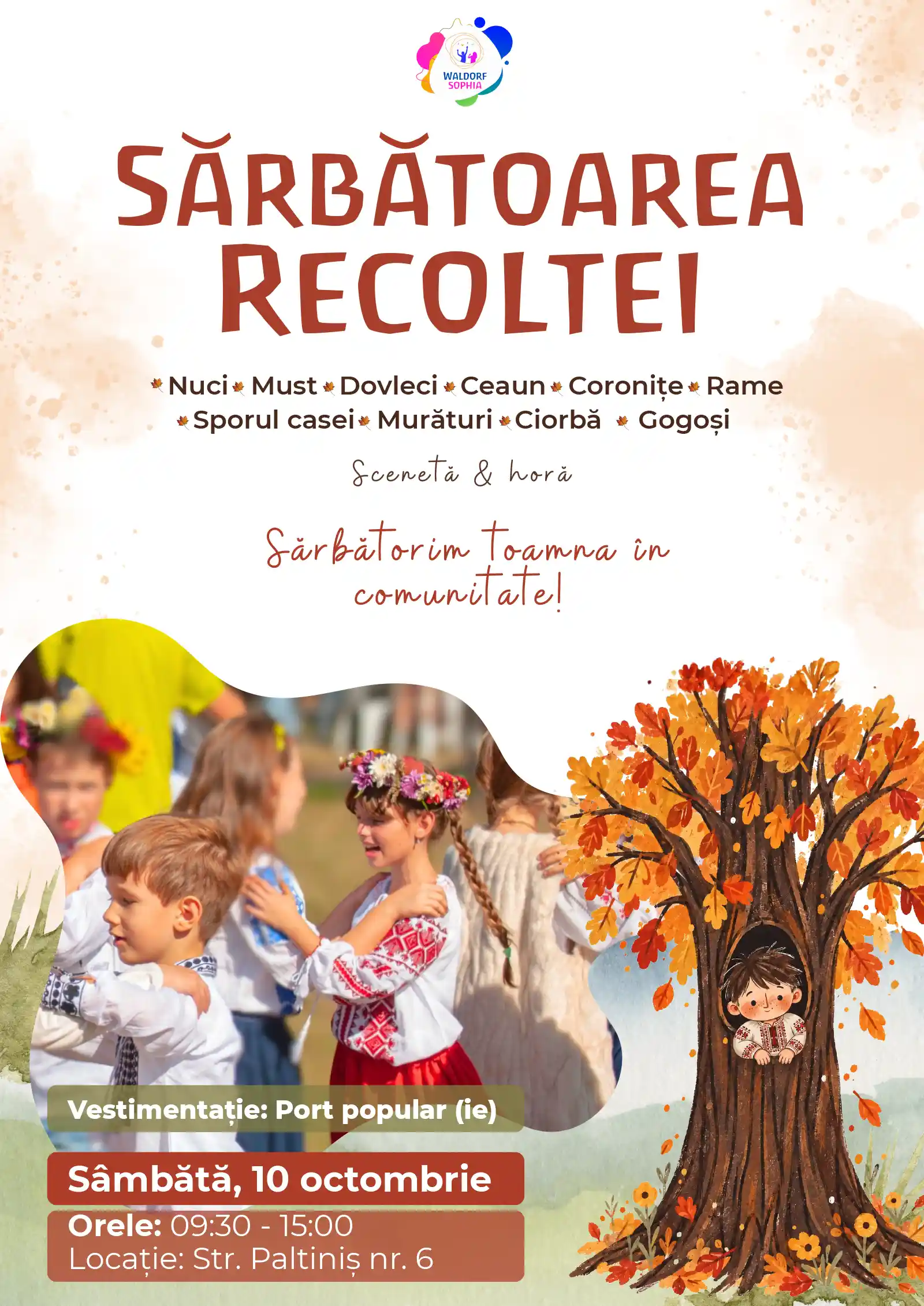 Școala Liberă Waldorf Sophia din Brașov organizează Sărbătoarea Recoltei