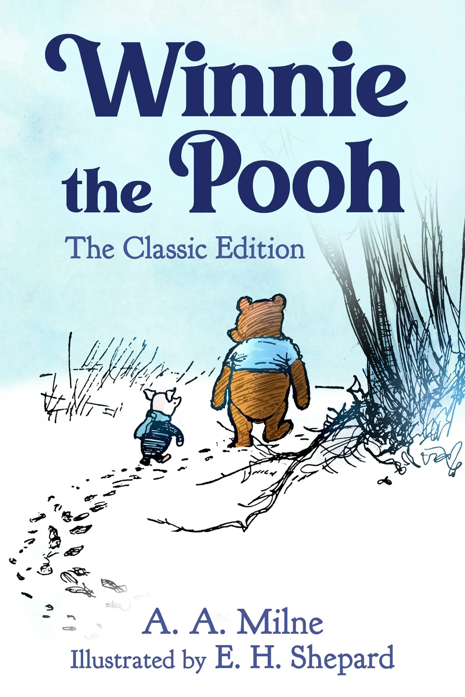 Coperta cărții Winnie-the-Pooh de A.A. Milne, ilustrată de E.H. Shepard