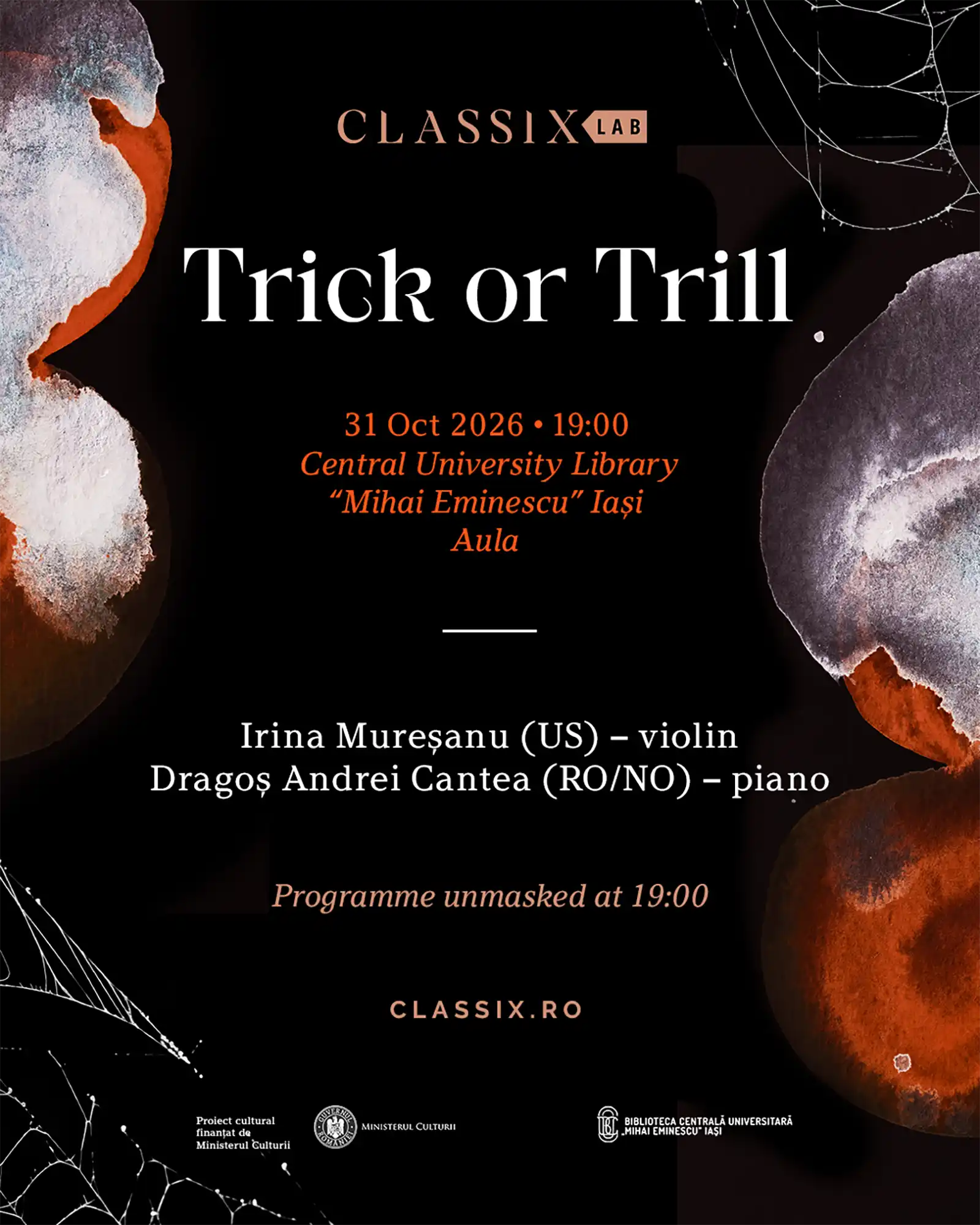Classix Lab aduce „Trick or Trill” la Iași, un concert de Halloween cu repertoriu-surpriză