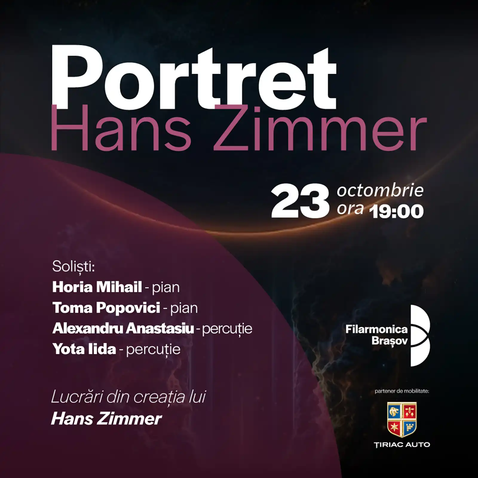 Muzica lui Hans Zimmer, vineri seară la Filarmonica Brașov