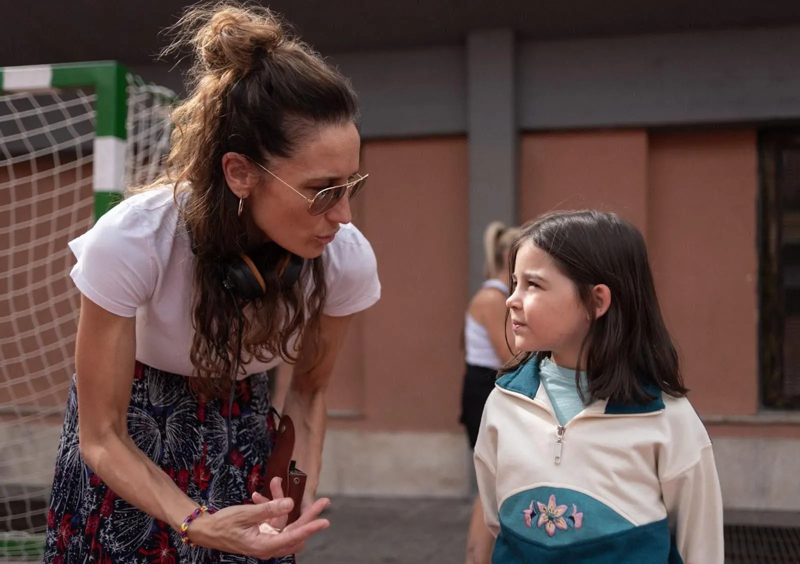 Scenă de pe platoul de filmare al producției Fata caprei