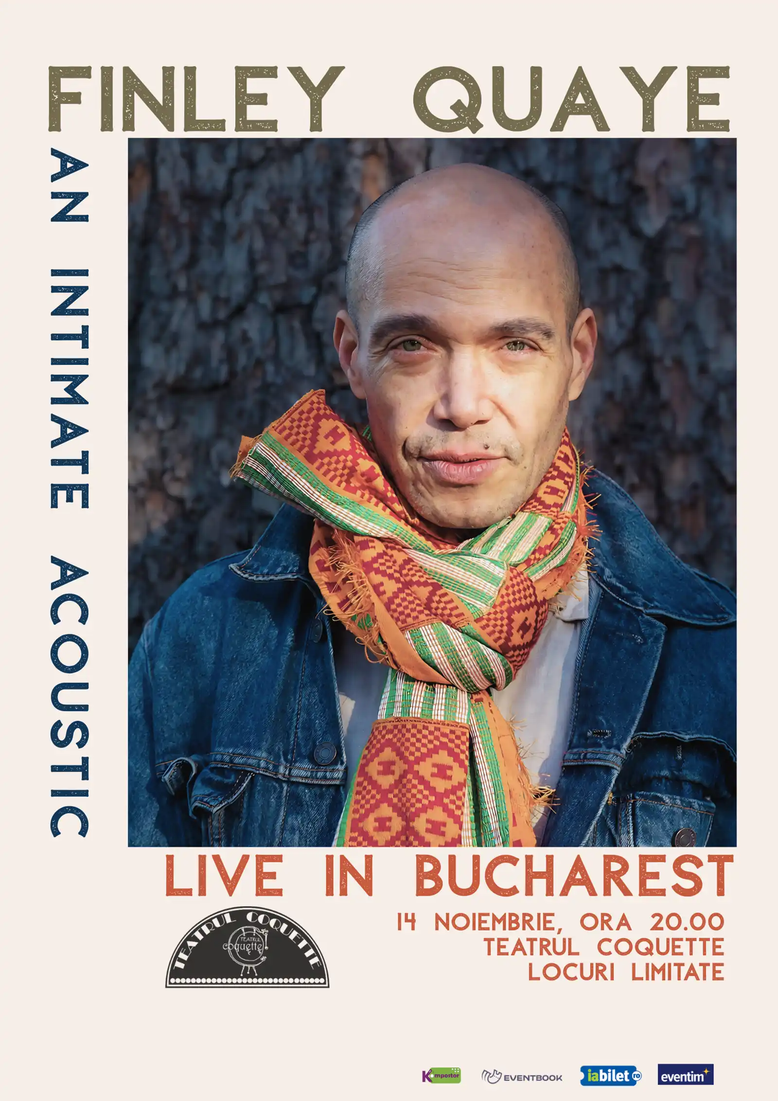 Finley Quaye revine la București după 10 ani, cu un concert acustic la Teatrul Coquette