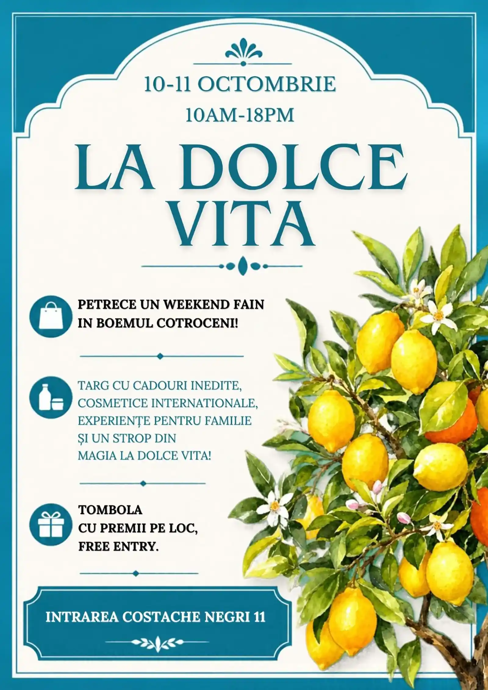 La Dolce Vita, în Cotroceni: două zile pentru frumusețe, cadouri și bucuria de a descoperi ceva nou
