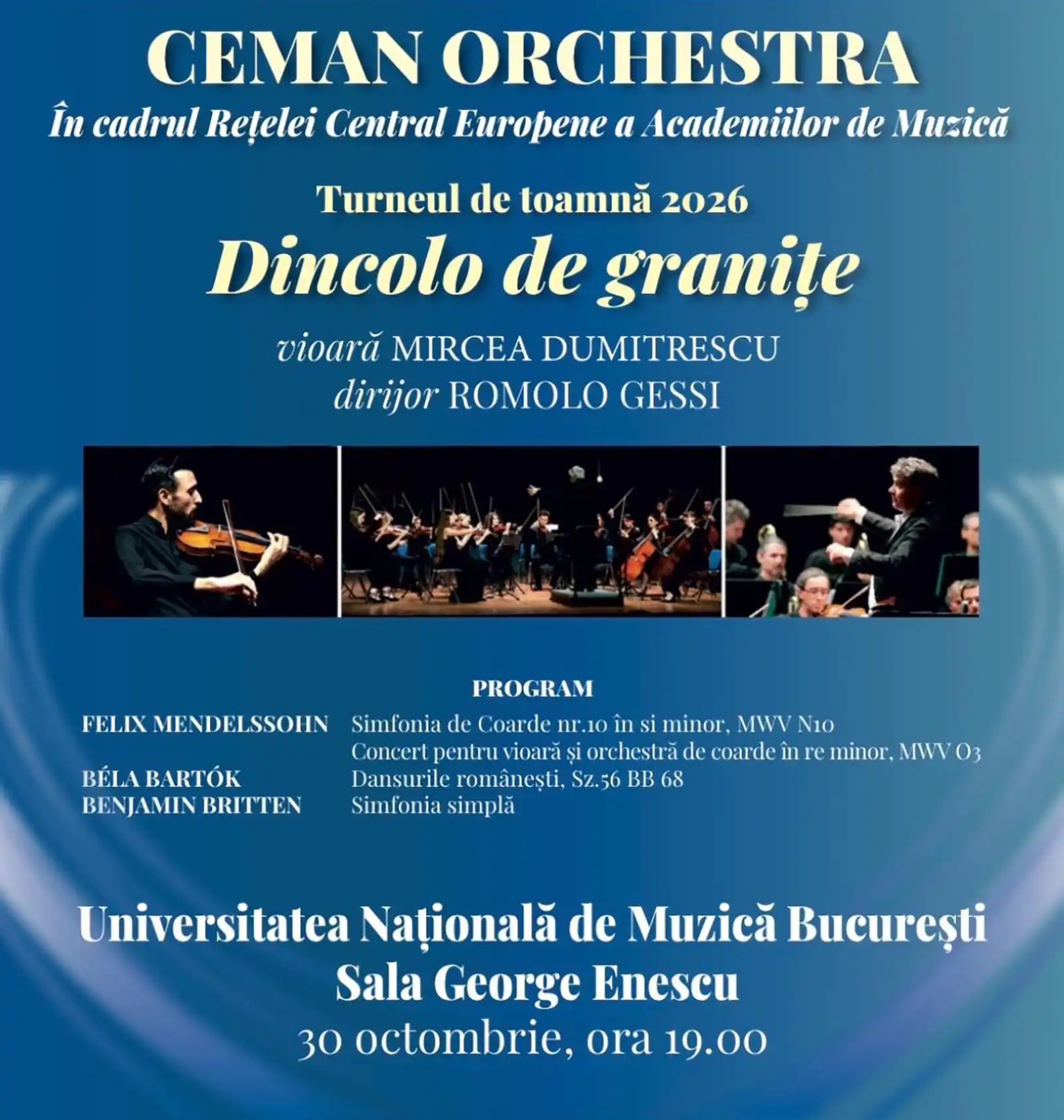 Orchestra CEMAN, turneu în România cu programul „Dincolo de granițe”