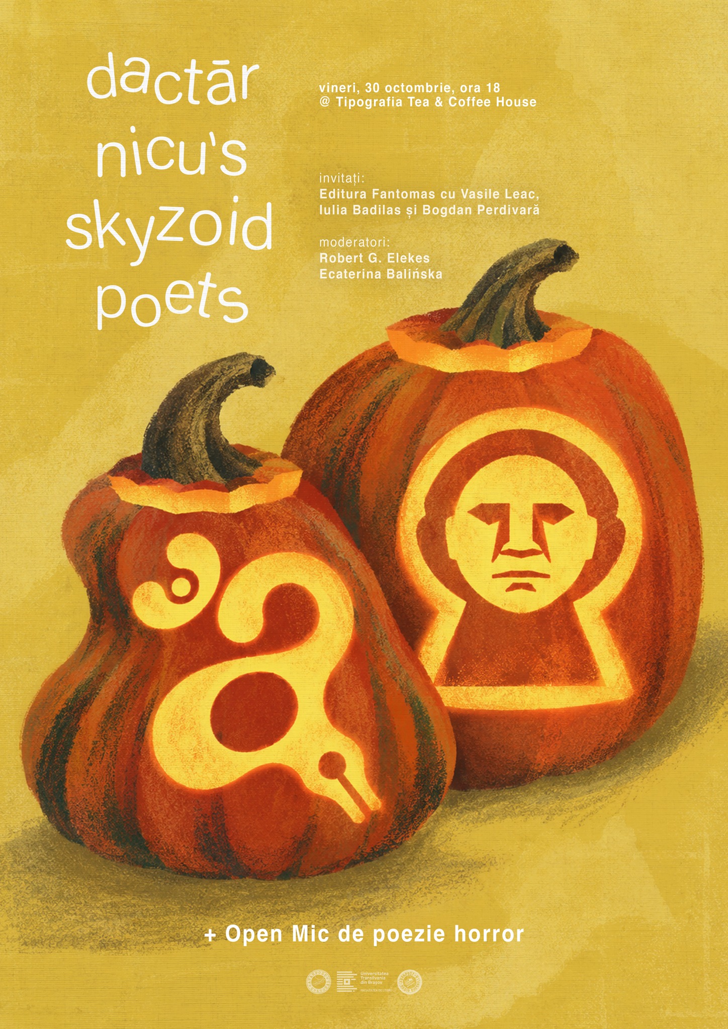 Dactăr Nicu’s Skyzoid Poets cu Editura Fantomas și Open Mic de Halloween