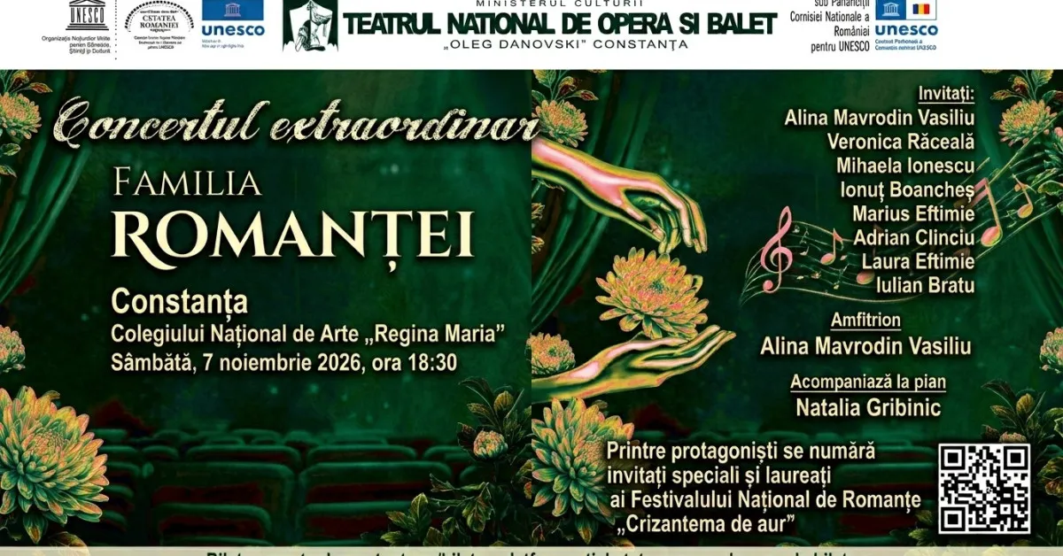 FAMILIA ROMANTEI – Concert Extraordinar -Teatrul Național de Operă și Balet „Oleg Danovski” Constanta