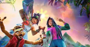 Jo, Raissa și Raww în animația Forgotten Island de la DreamWorks