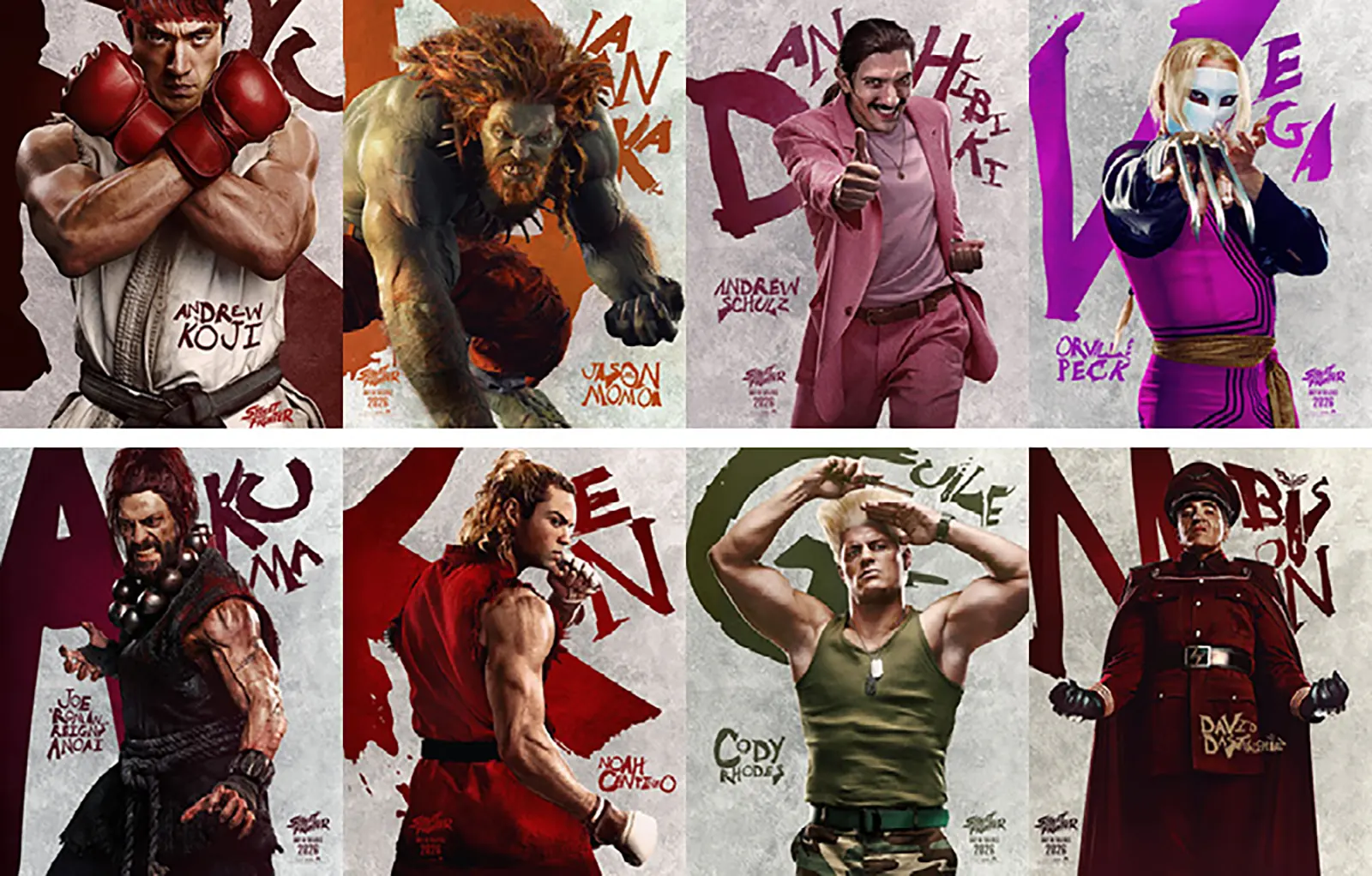 Personaje și actori din distribuția Street Fighter 2026